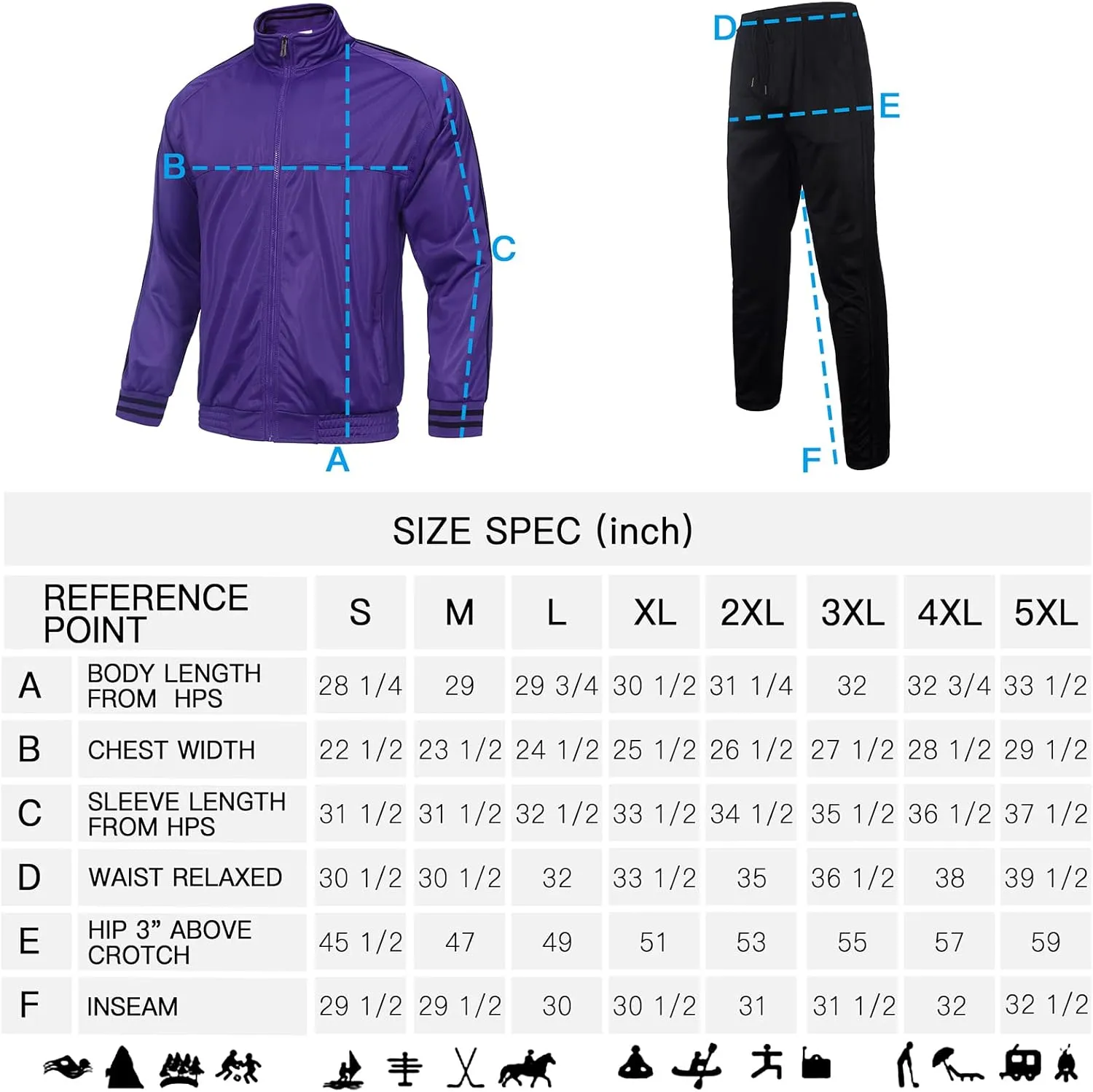 Men's Tracksuits 2 Piece Long Sleeve Athletic Full Zip Sweatsuits Jogging Suits Set