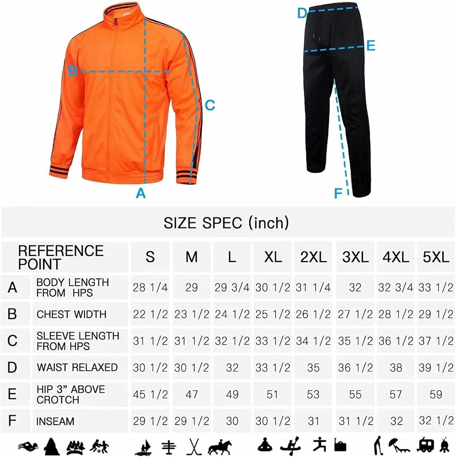 Men's Tracksuits 2 Piece Long Sleeve Athletic Full Zip Sweatsuits Jogging Suits Set