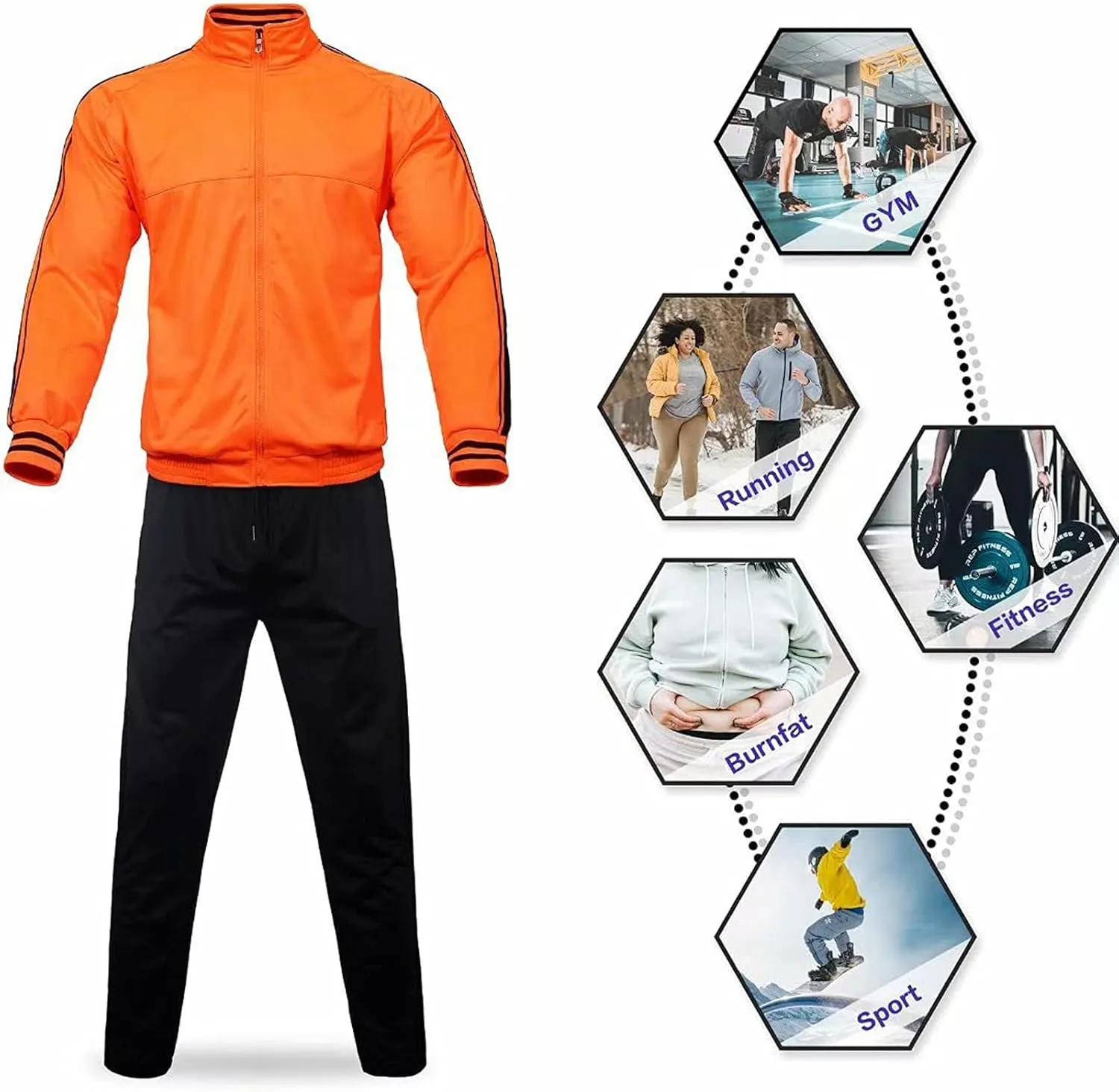 Men's Tracksuits 2 Piece Long Sleeve Athletic Full Zip Sweatsuits Jogging Suits Set