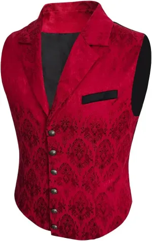 Mens Victorian Outerwear Suit Vest Steampunk Gothic Jacket Waistcoat