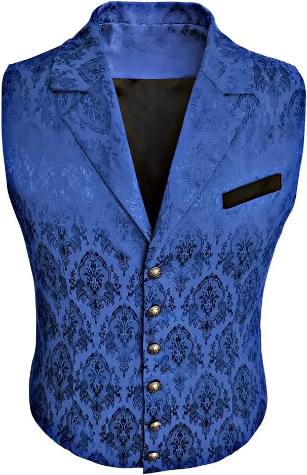 Mens Victorian Outerwear Suit Vest Steampunk Gothic Jacket Waistcoat