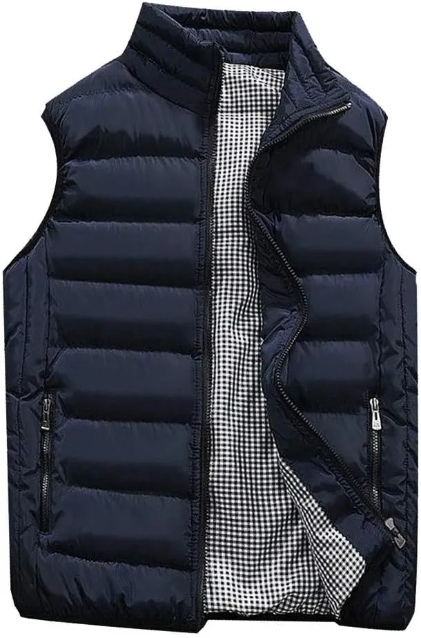 Mens Winter Coats Men Autumn Coat Padded Cotton Vest Warm Hooded Thick Vest Tops Jacket Jackets