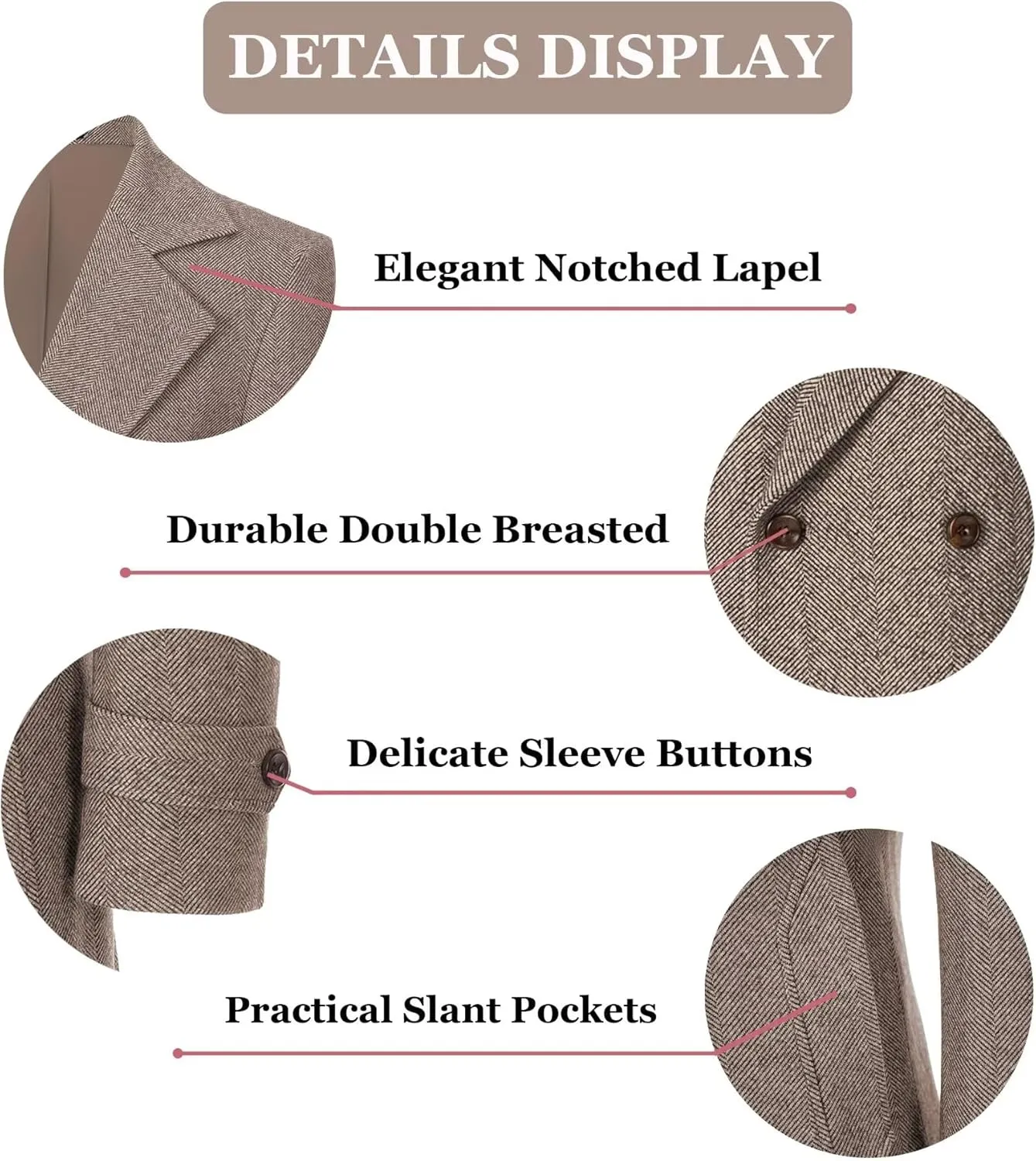 Mens Winter Jacket Trench Coats for Men Long Jackets Warm Peacoat Men's Double Breasted Overcoat