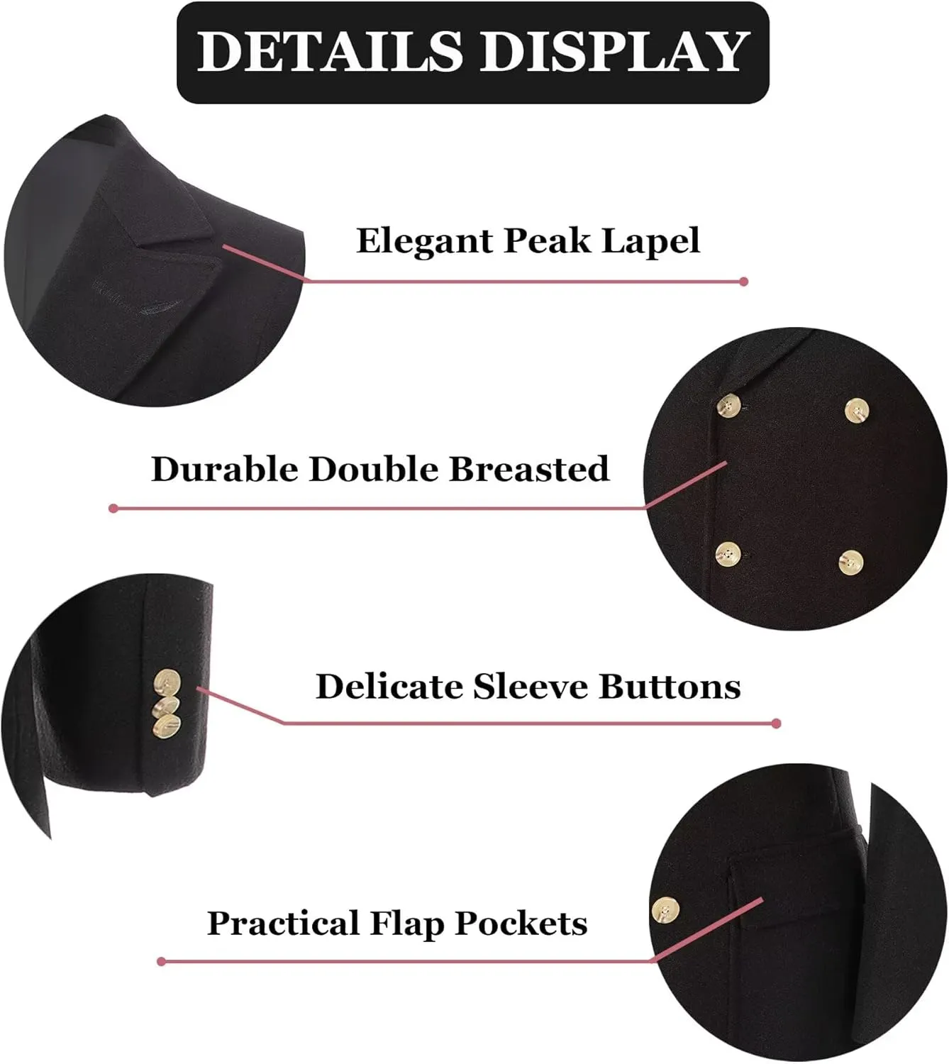 Mens Winter Jacket Trench Coats for Men Long Jackets Warm Peacoat Men's Double Breasted Overcoat