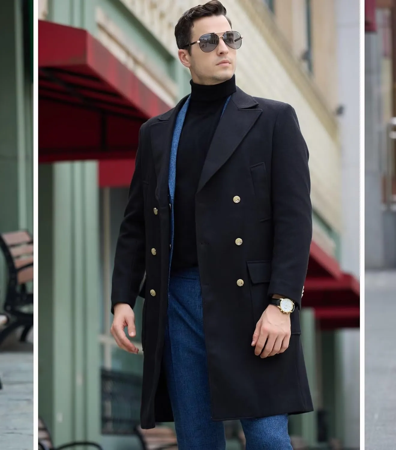 Mens Winter Jacket Trench Coats for Men Long Jackets Warm Peacoat Men's Double Breasted Overcoat