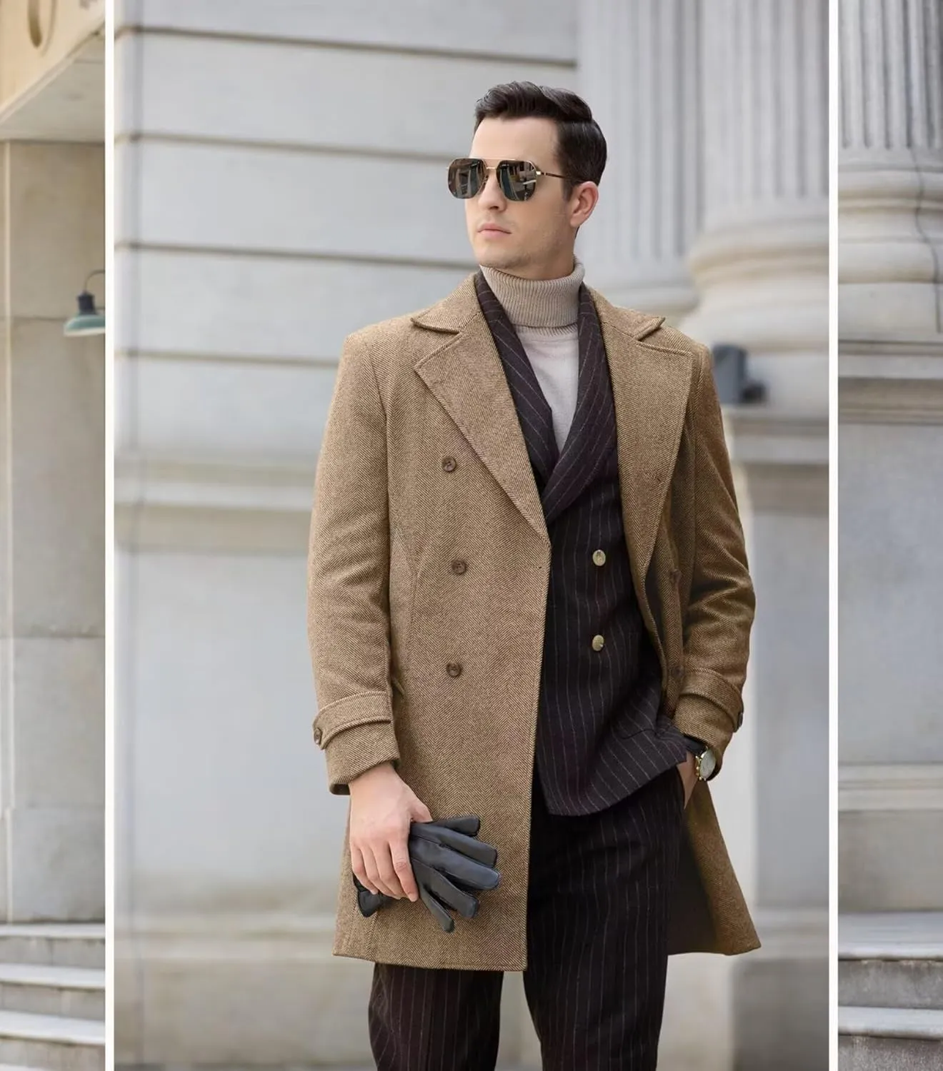 Mens Winter Jacket Trench Coats for Men Long Jackets Warm Peacoat Men's Double Breasted Overcoat