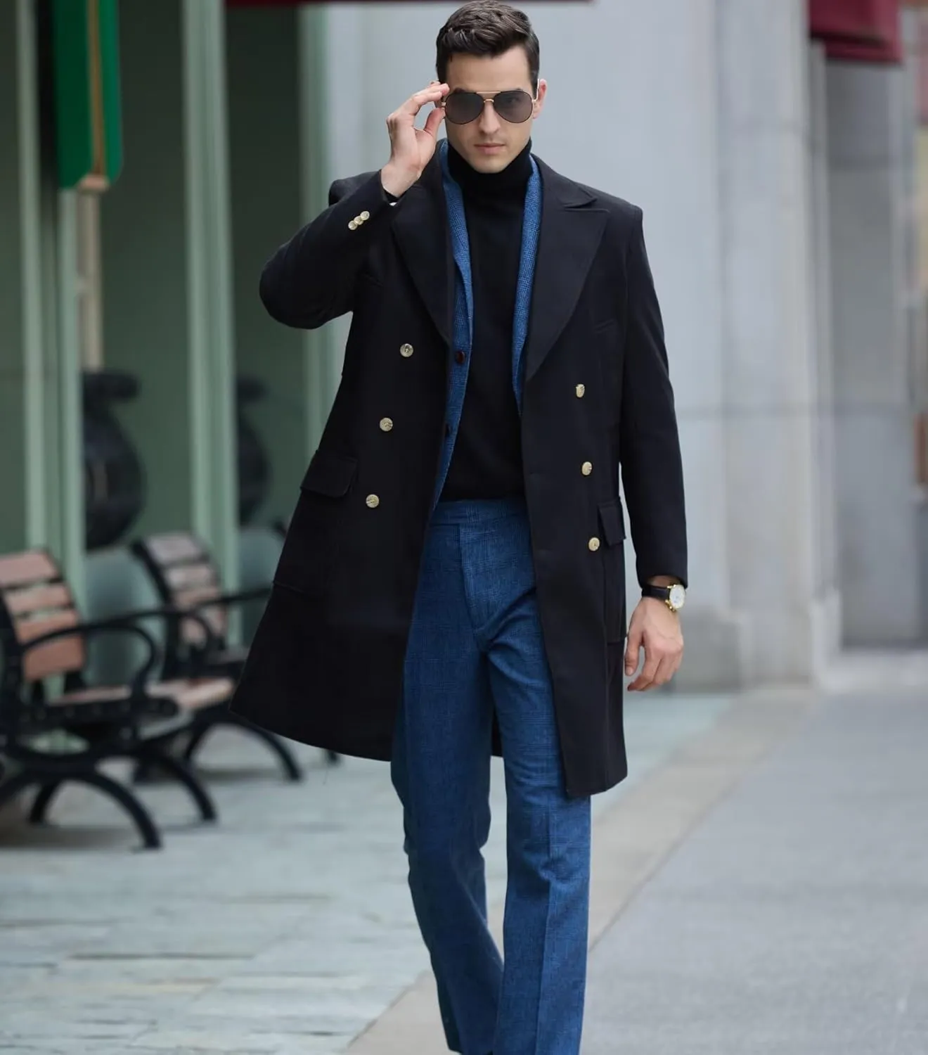 Mens Winter Jacket Trench Coats for Men Long Jackets Warm Peacoat Men's Double Breasted Overcoat