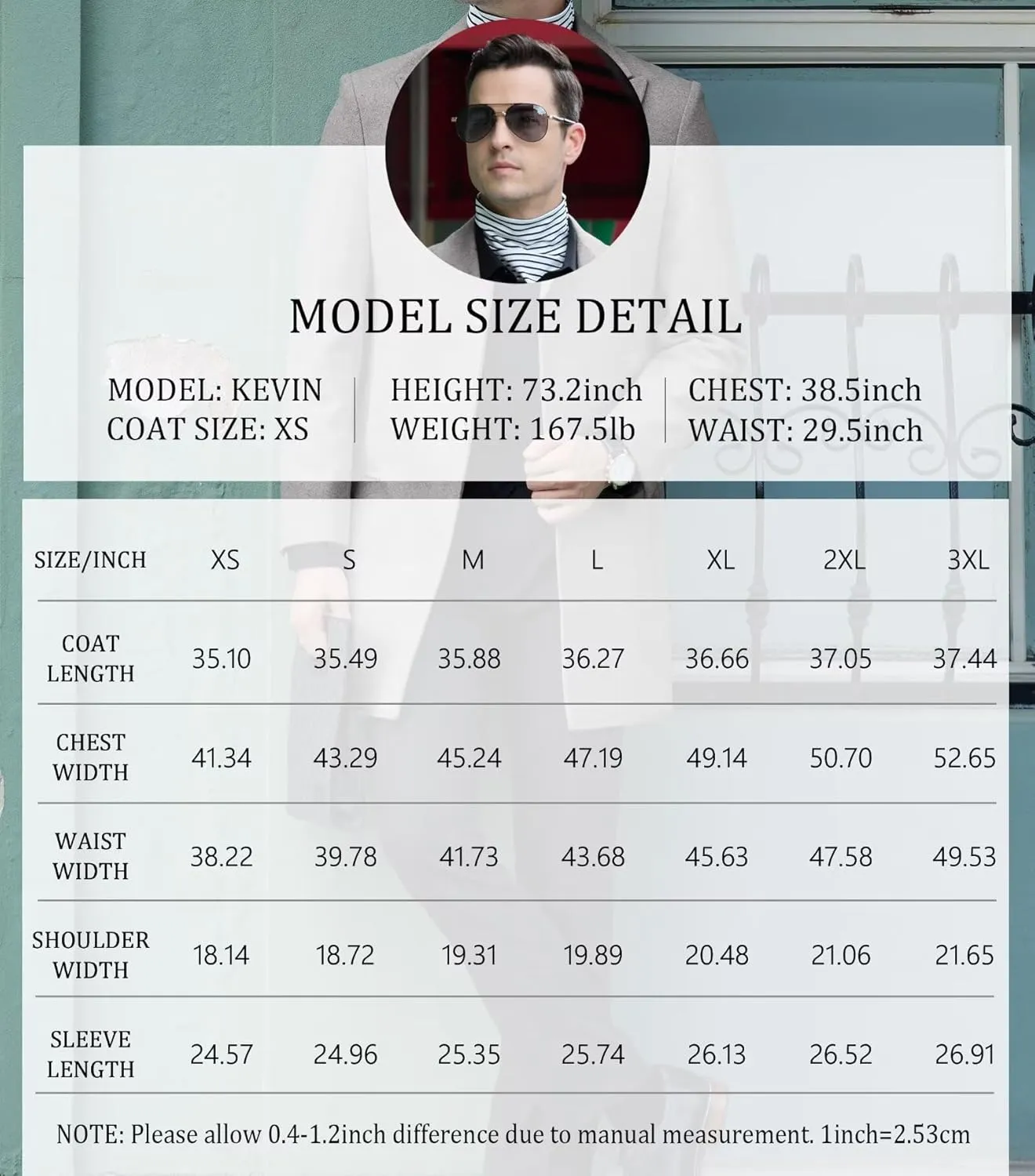 Mens Winter Jacket Trench Coats for Men Long Jackets Warm Peacoat Men's Double Breasted Overcoat