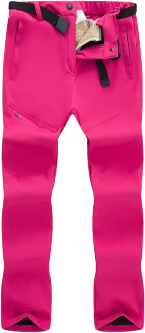Men's Winter Pants Waterproof Softshell Snowboard Pants Outdoor Hiking Wear Resistant Windproof Trousers with Pockets