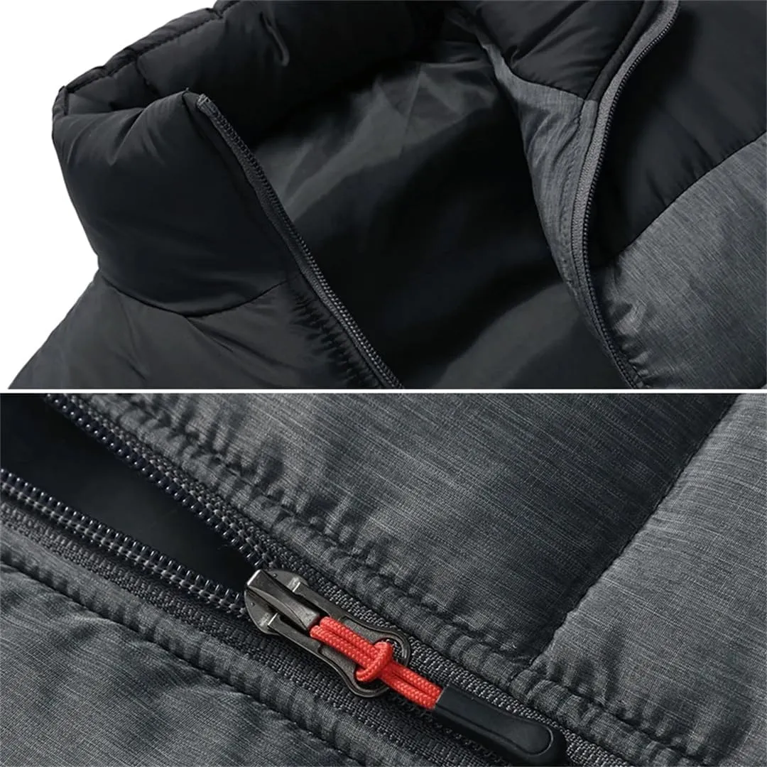 Men's Winter Warm Thick Hooded Down Vest Sleeveless Jacket Cotton Padded Work Waistcoat