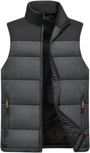 Men's Winter Warm Thick Hooded Down Vest Sleeveless Jacket Cotton Padded Work Waistcoat