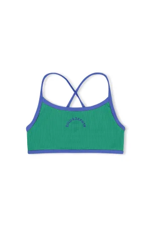 Mini Rib Logo Bikini Top - Emerald