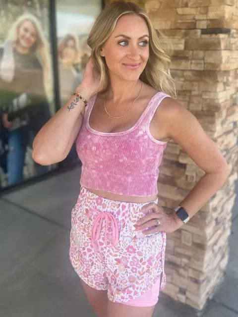 Miracle Shorts - Pink Floral Party