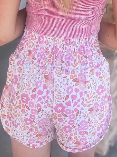 Miracle Shorts - Pink Floral Party