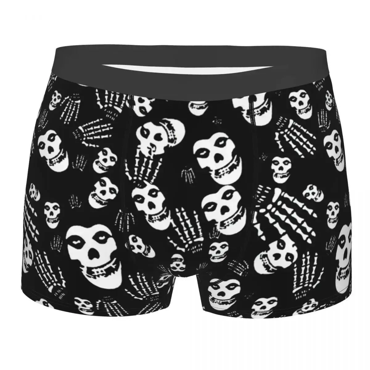 Misfits Skull Underwear Men Stretch Heavy Metal Music Boxer Briefs Shorts Panties Soft Sexy Underpants For Male