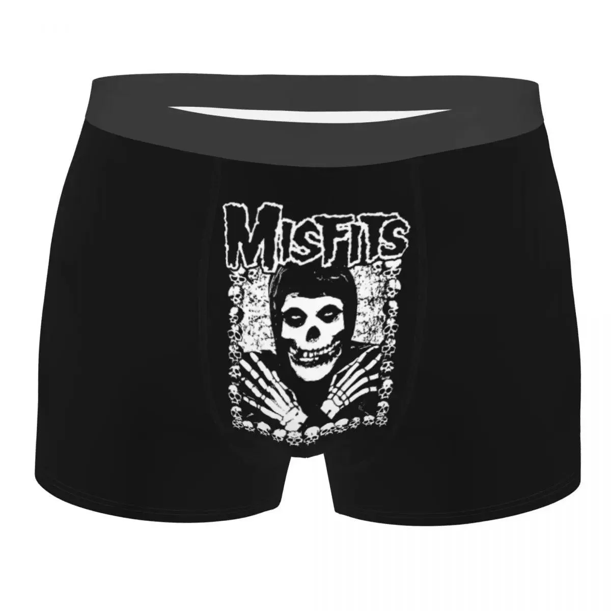 Misfits Skull Underwear Men Stretch Heavy Metal Music Boxer Briefs Shorts Panties Soft Sexy Underpants For Male