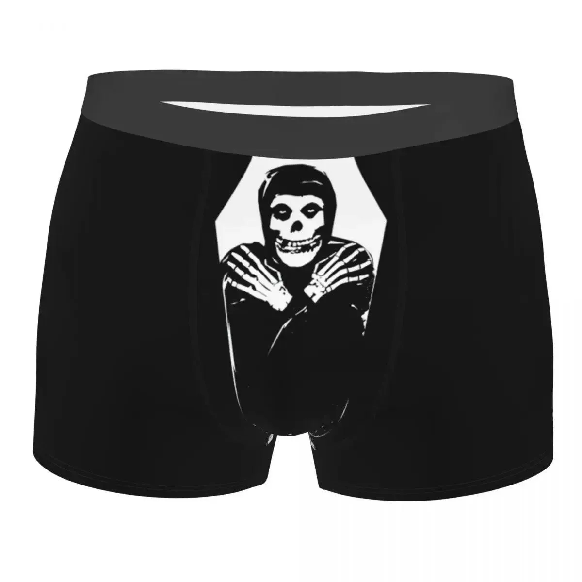 Misfits Skull Underwear Men Stretch Heavy Metal Music Boxer Briefs Shorts Panties Soft Sexy Underpants For Male