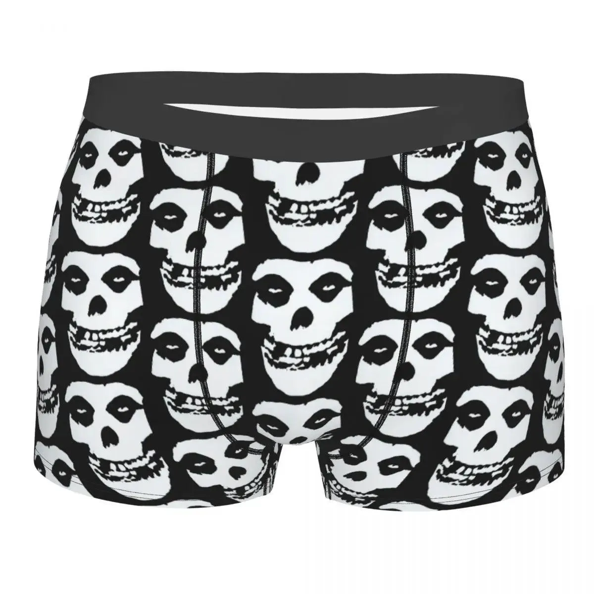 Misfits Skull Underwear Men Stretch Heavy Metal Music Boxer Briefs Shorts Panties Soft Sexy Underpants For Male