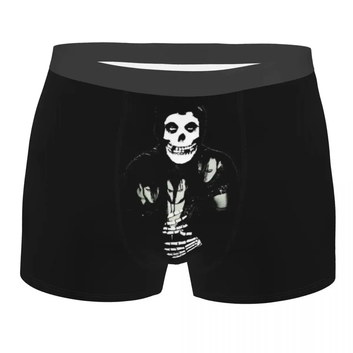 Misfits Skull Underwear Men Stretch Heavy Metal Music Boxer Briefs Shorts Panties Soft Sexy Underpants For Male
