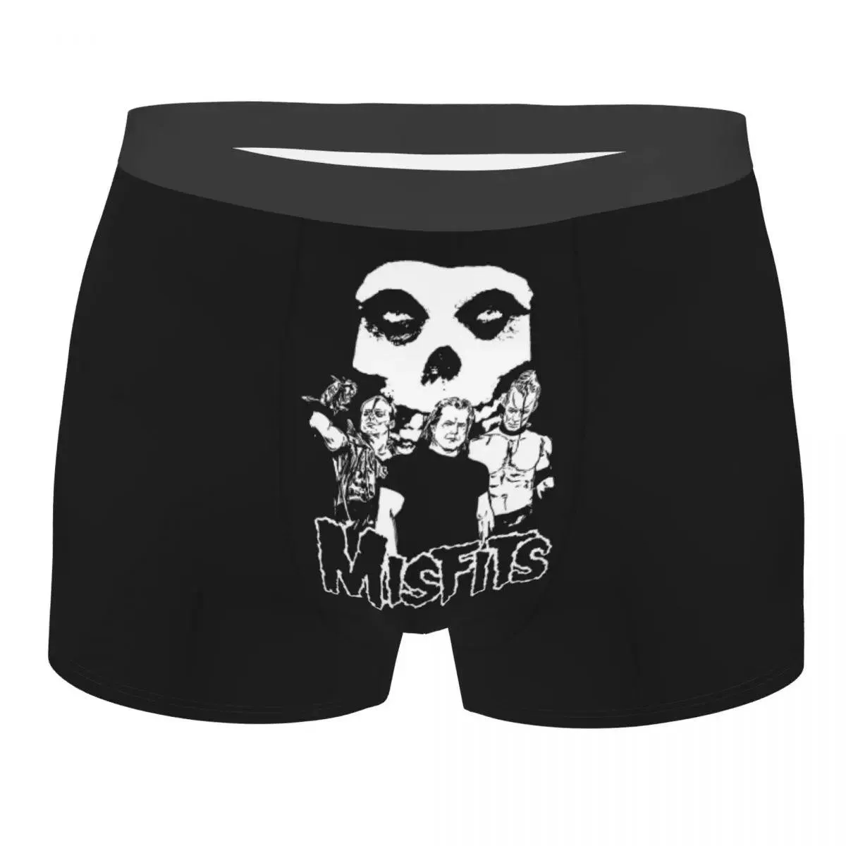 Misfits Skull Underwear Men Stretch Heavy Metal Music Boxer Briefs Shorts Panties Soft Sexy Underpants For Male