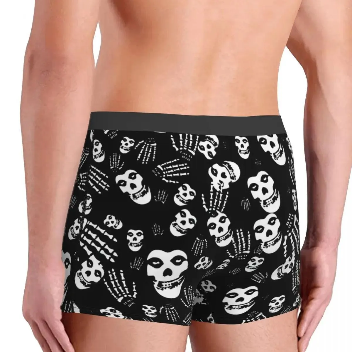 Misfits Skull Underwear Men Stretch Heavy Metal Music Boxer Briefs Shorts Panties Soft Sexy Underpants For Male