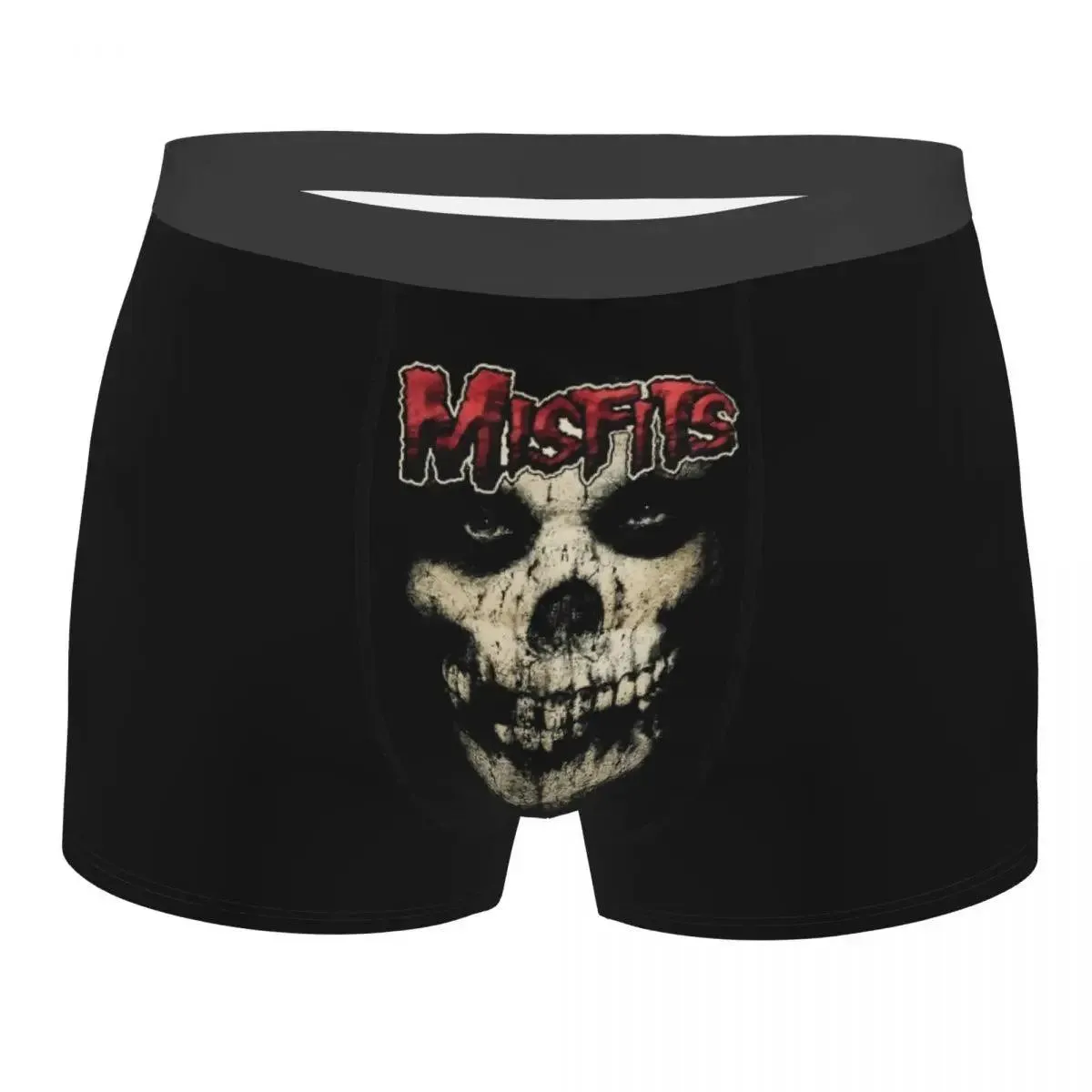 Misfits Skull Underwear Men Stretch Heavy Metal Music Boxer Briefs Shorts Panties Soft Sexy Underpants For Male