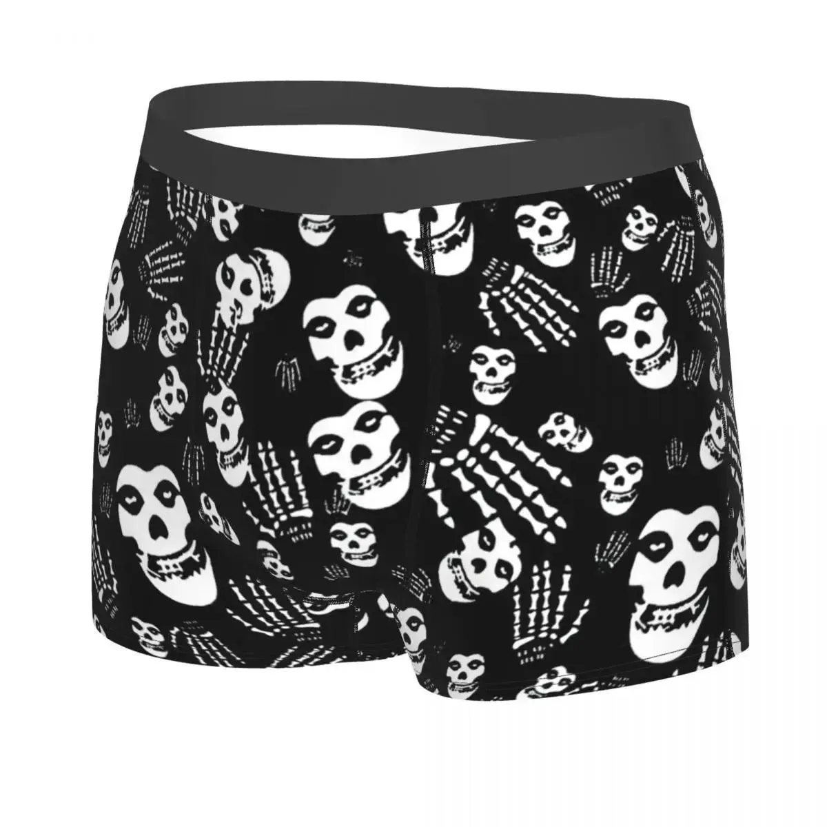Misfits Skull Underwear Men Stretch Heavy Metal Music Boxer Briefs Shorts Panties Soft Sexy Underpants For Male