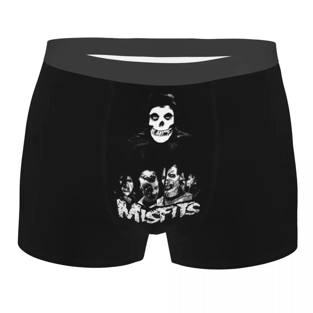 Misfits Skull Underwear Men Stretch Heavy Metal Music Boxer Briefs Shorts Panties Soft Sexy Underpants For Male