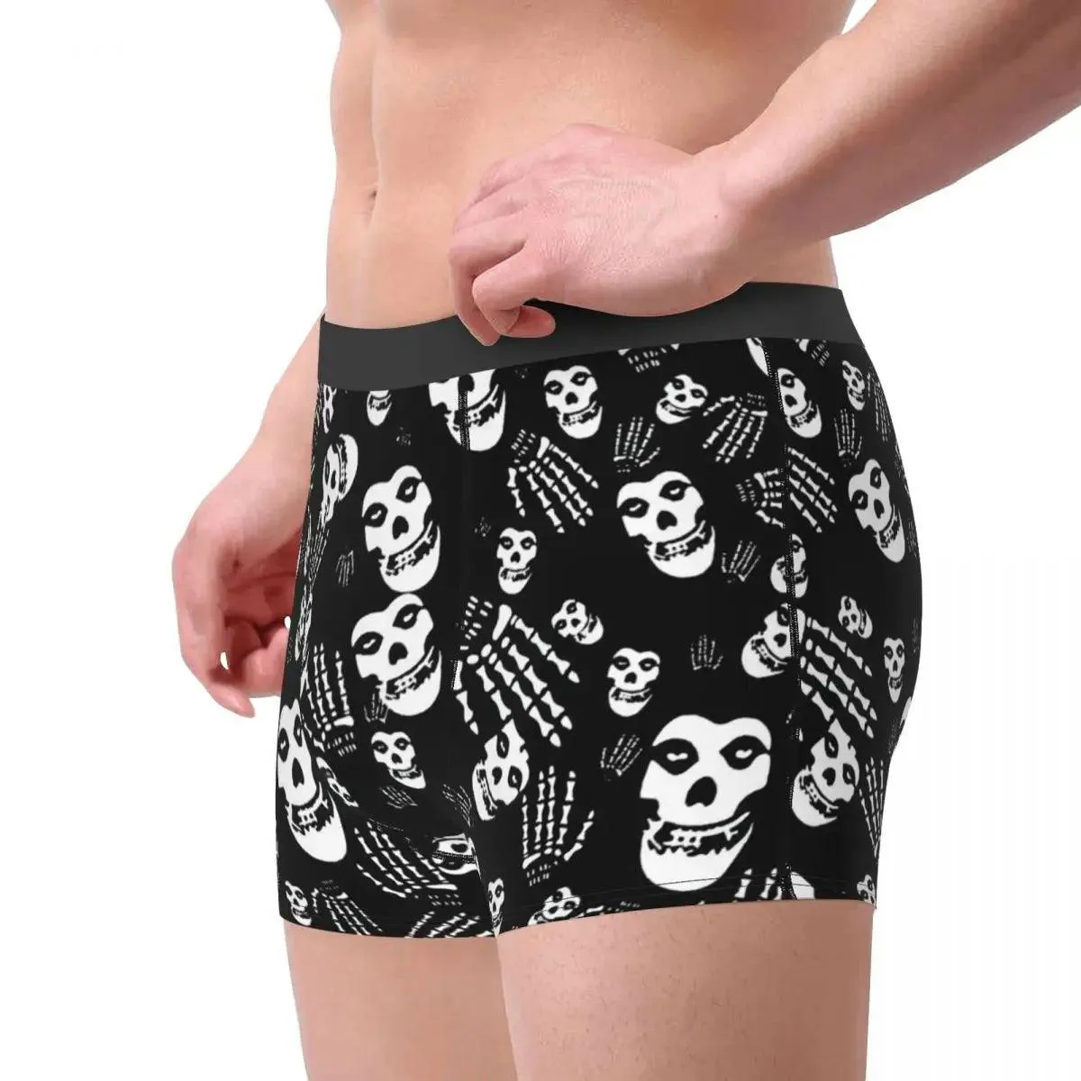 Misfits Skull Underwear Men Stretch Heavy Metal Music Boxer Briefs Shorts Panties Soft Sexy Underpants For Male