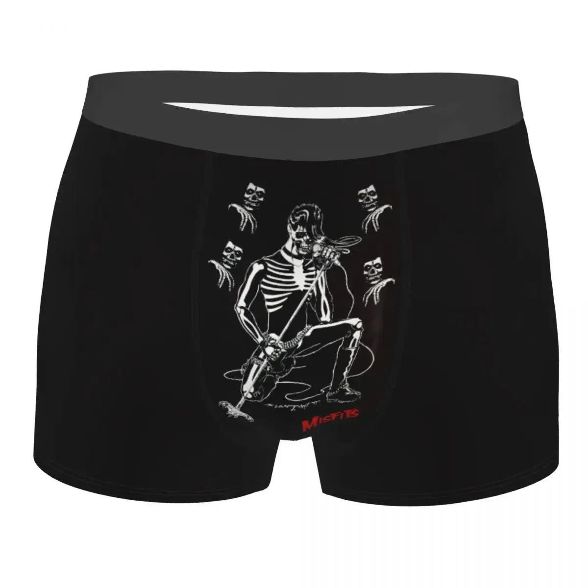 Misfits Skull Underwear Men Stretch Heavy Metal Music Boxer Briefs Shorts Panties Soft Sexy Underpants For Male
