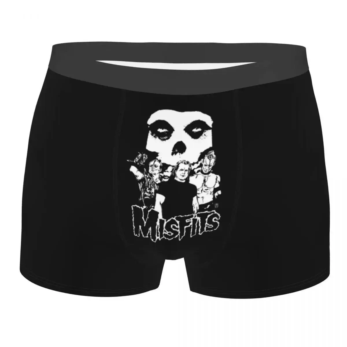 Misfits Skull Underwear Men Stretch Heavy Metal Music Boxer Briefs Shorts Panties Soft Sexy Underpants For Male