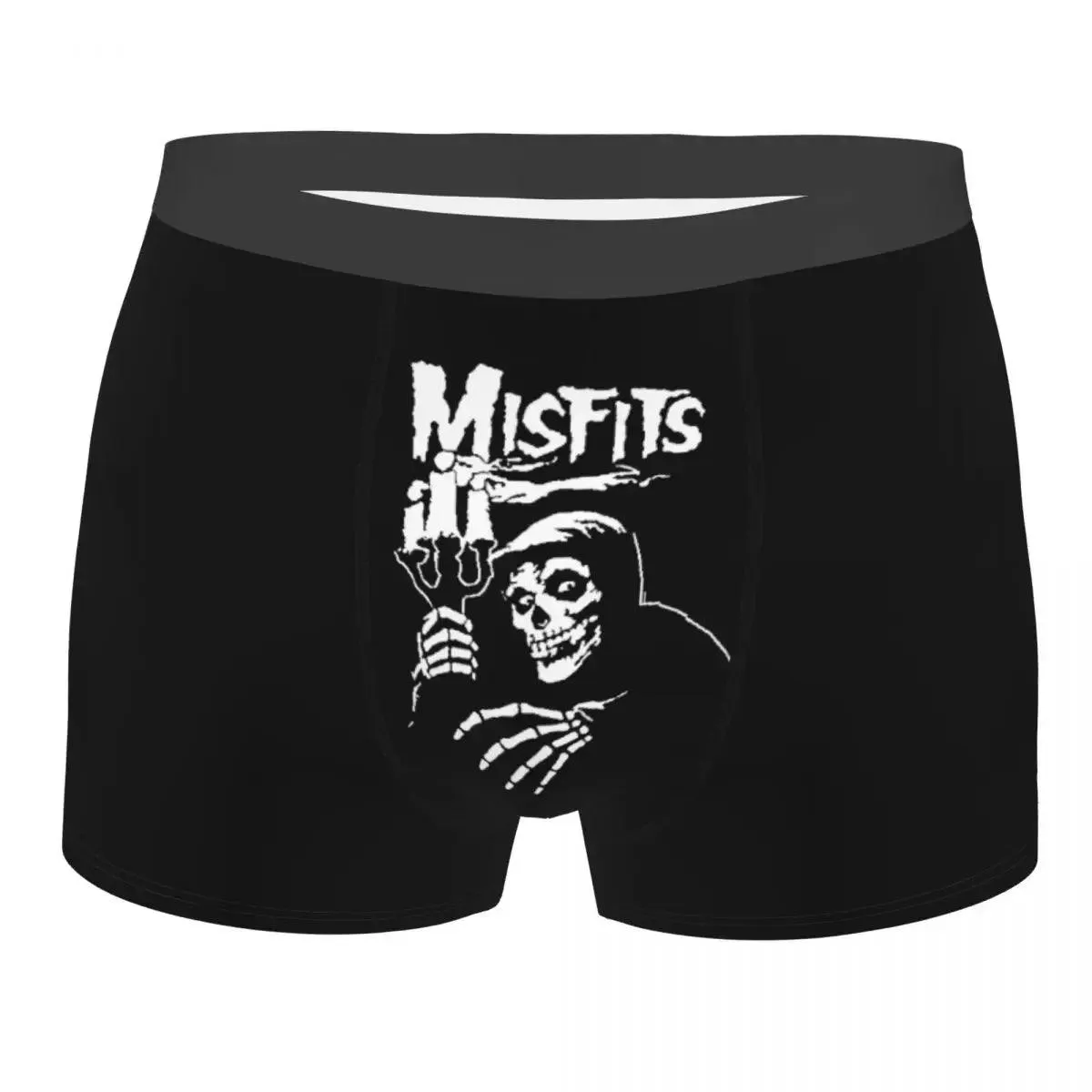Misfits Skull Underwear Men Stretch Heavy Metal Music Boxer Briefs Shorts Panties Soft Sexy Underpants For Male