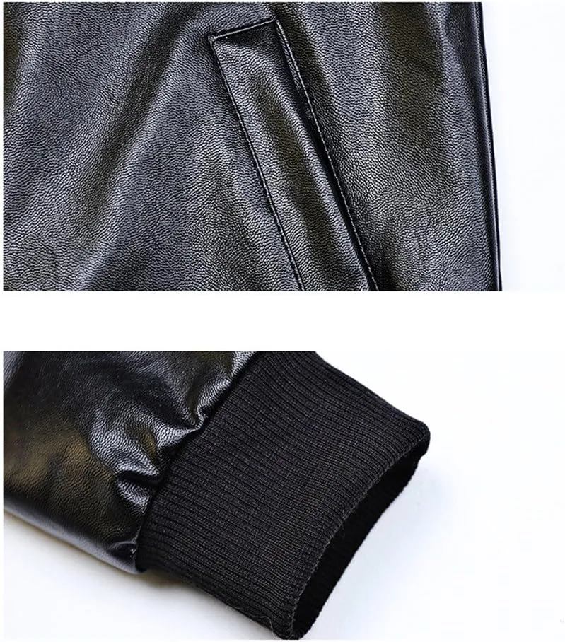 Monvecle Children's Collar Motorcycle Faux Leather Coat Boys Jacket