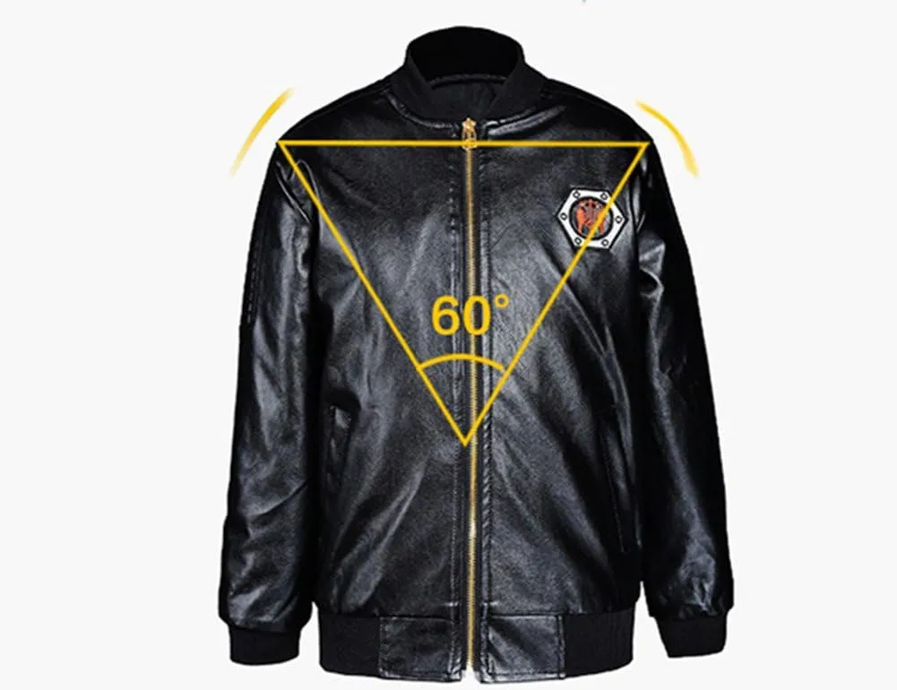 Monvecle Children's Collar Motorcycle Faux Leather Coat Boys Jacket