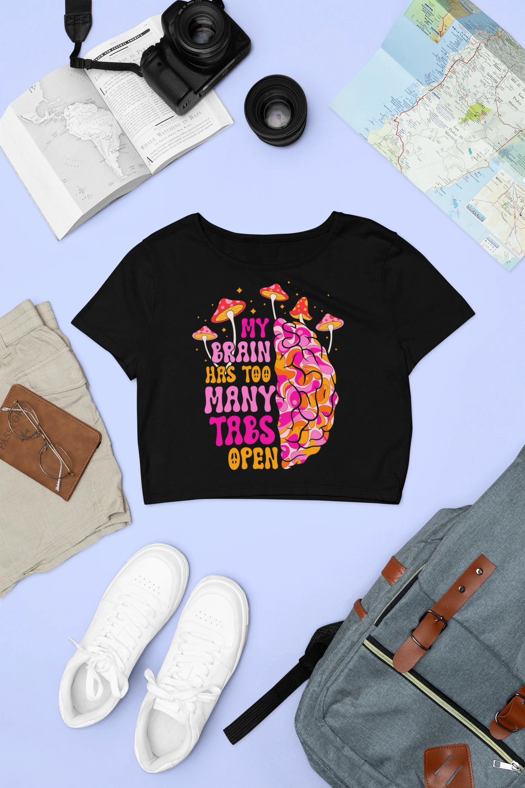 Multitasking Queen – Too Many Tabs, Zero Chill Graphic Crop Top