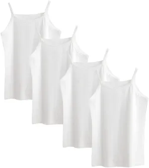 Nightaste Toddler Girl's Soft Cotton Camisoles Undershirt Little Kids Pack of 4pcs Tank Tops with Cute Prints Fits 2-9 Years