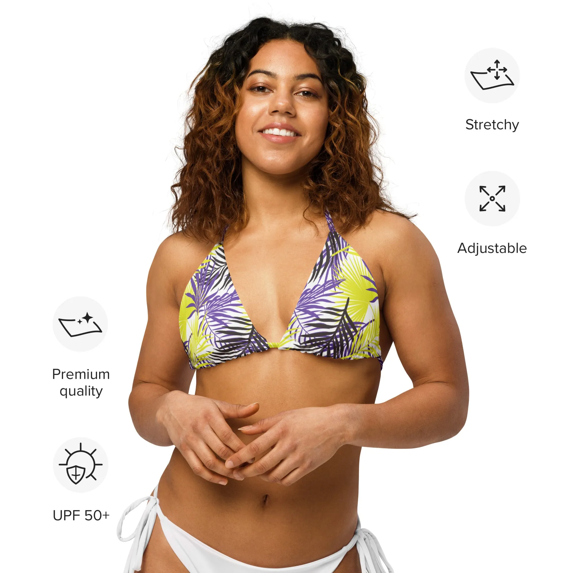 Non-Binary Palm String Bikini Top