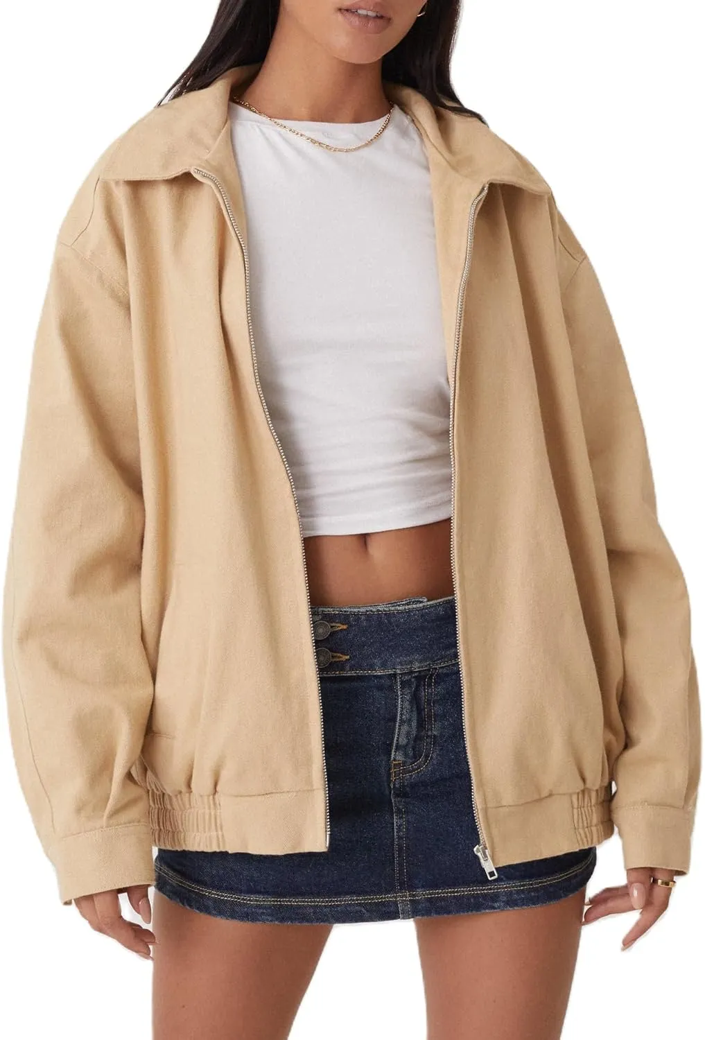 NUFIWI Women Y2k Oversized Faux Leather Jackets Lapel Collar Zip Up Motorcycle Coats Fall Fashion Leather Bomber Jacket