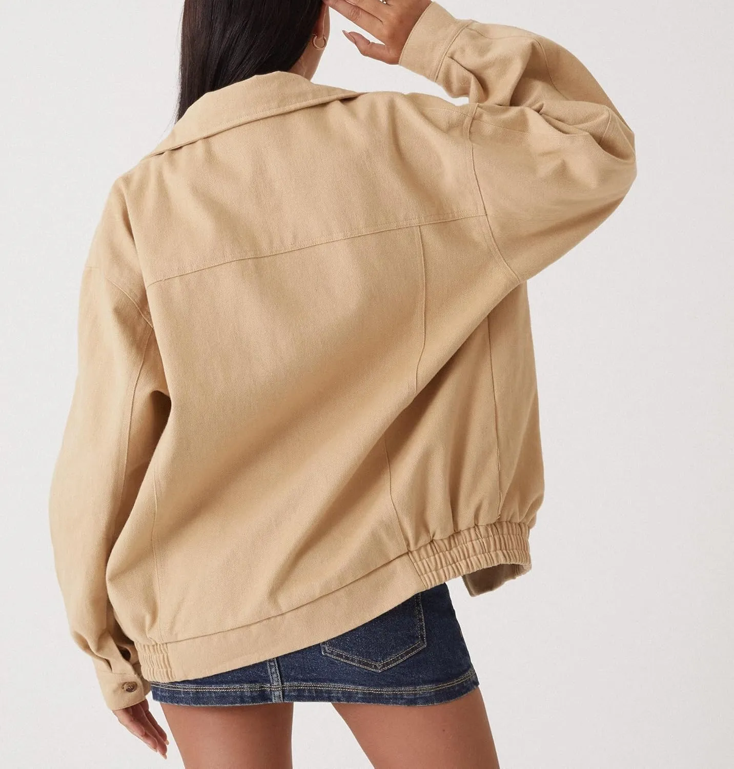 NUFIWI Women Y2k Oversized Faux Leather Jackets Lapel Collar Zip Up Motorcycle Coats Fall Fashion Leather Bomber Jacket