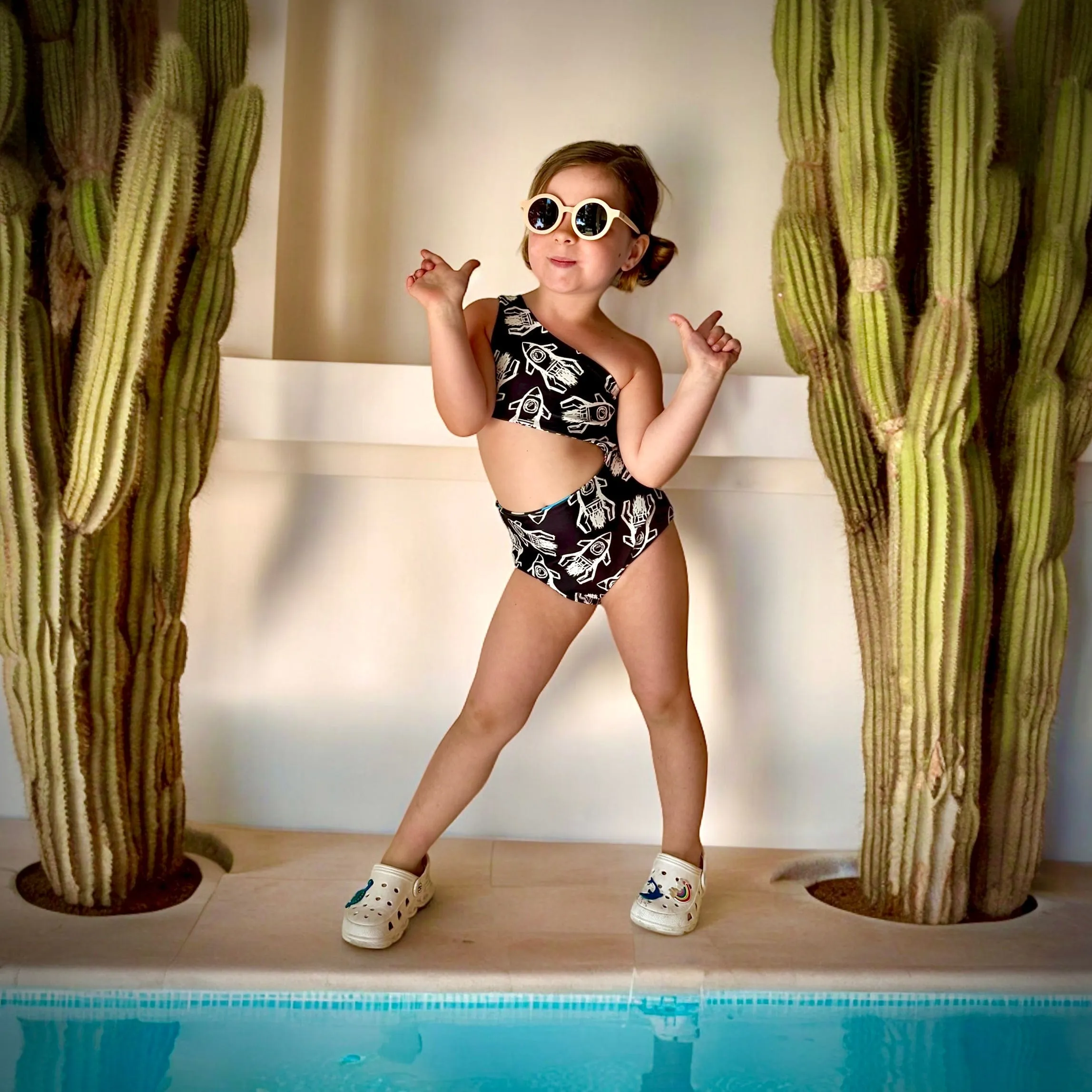 One Shoulder Reversible Swimsuit - Rad Rockets