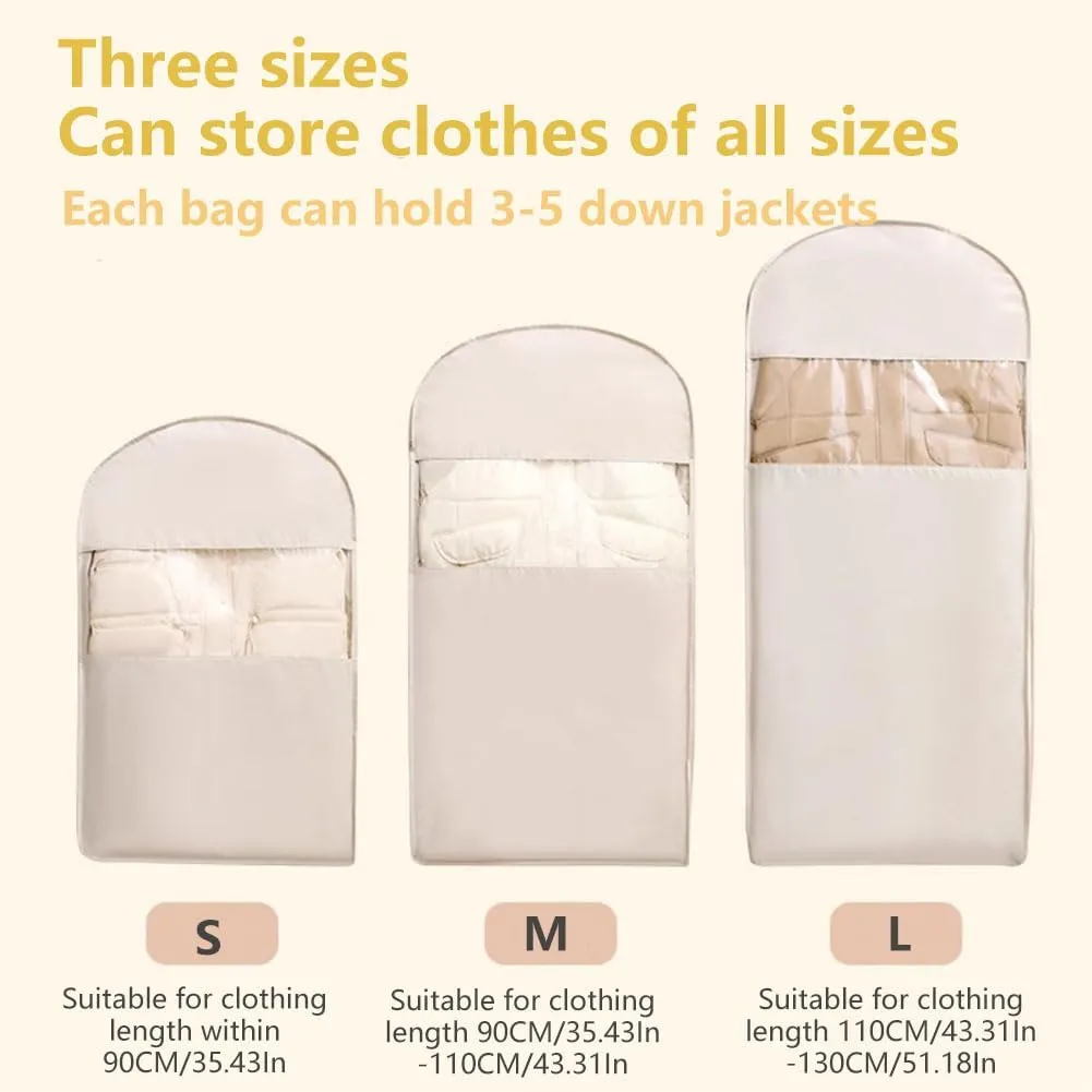 Otherwise Garment Bags, 2025 Space Saving Hanging Garment Bag with Self Compression Zipper, Hanging Bags, Protects Clothes from Wrinkles, Save Space (Gray -1Pcs, L)