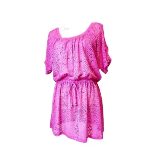 Pink Paradise Beach Coverup Caftan