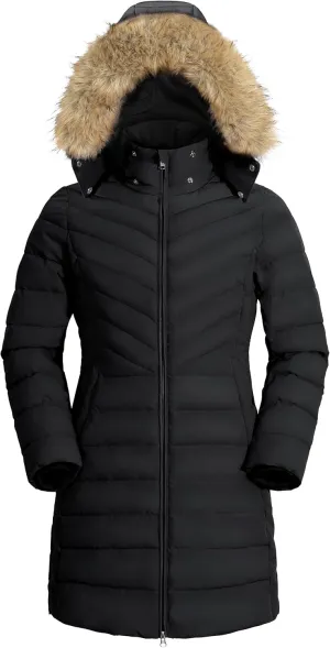 Pioneer Camp Women's Winter Coats Warm Thicken Long Puffer Jacket Waterproof Quilted Parka with Removable Faux Fur Hood