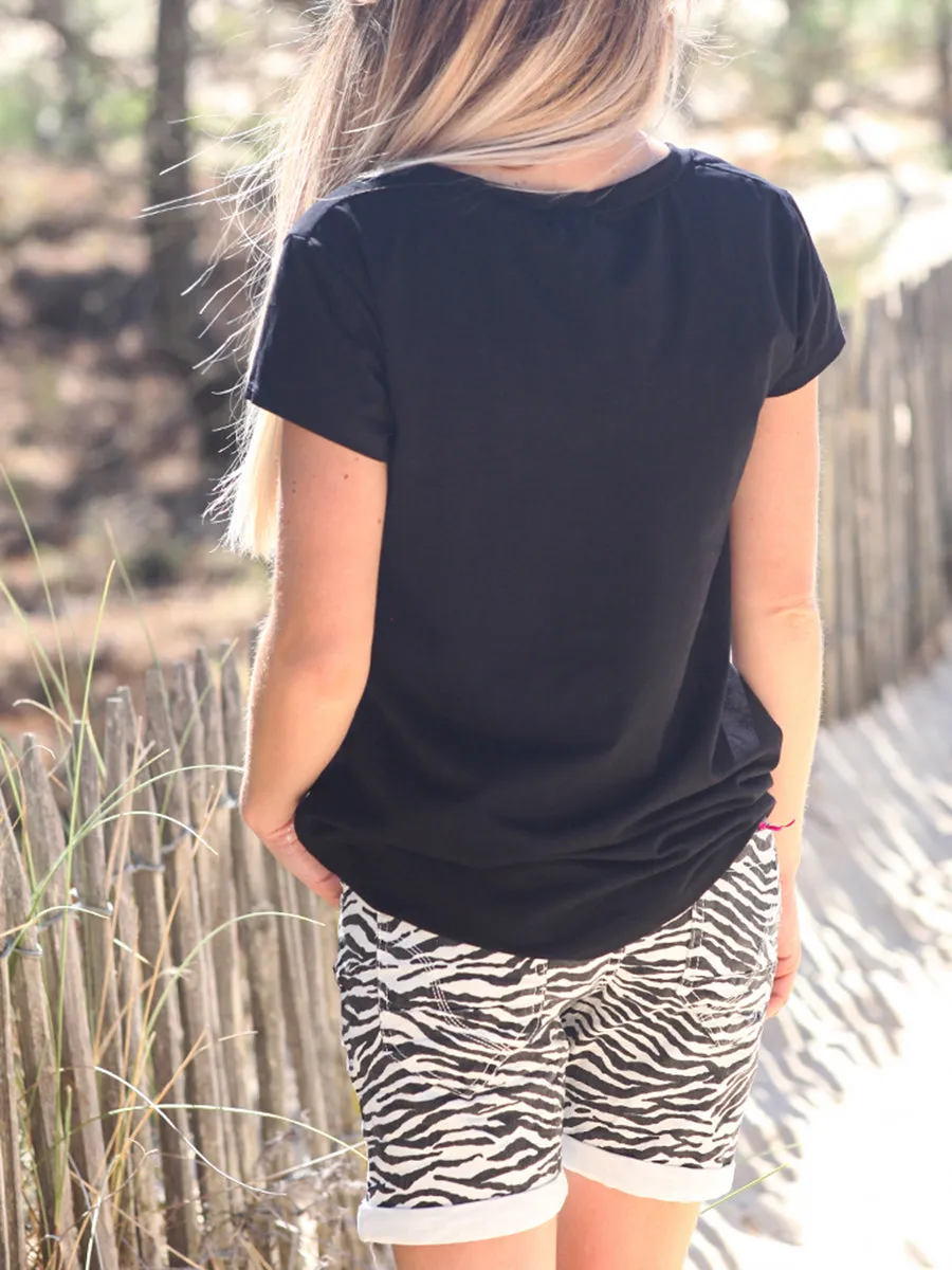 Printed Casual Short Sleeve Suit