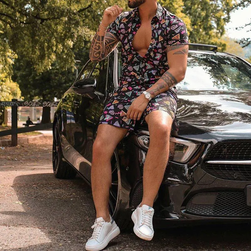 Printed Retro Casual Holiday Suit for Men