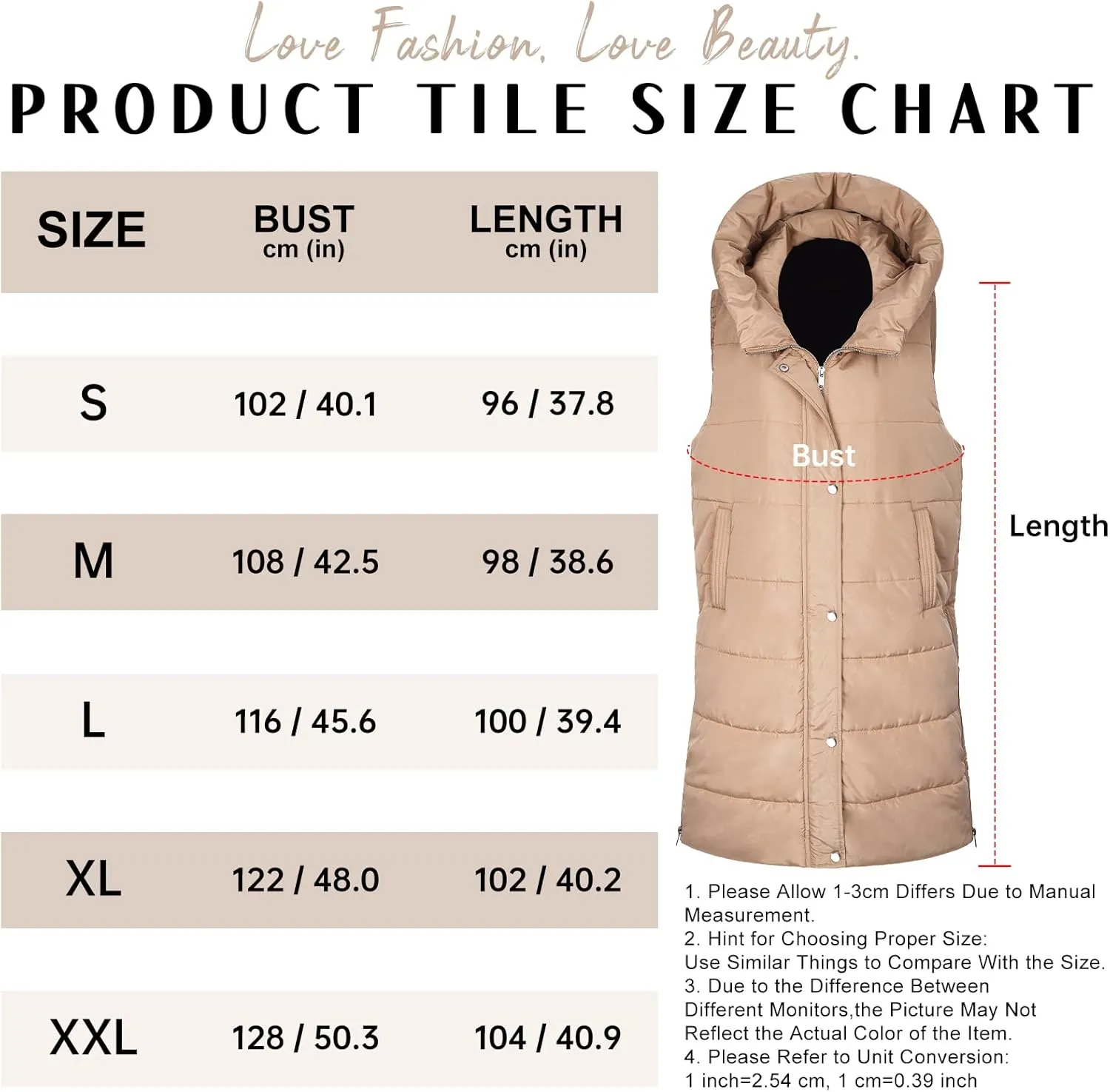 Puffer Vest for Women Long Down Hooded Vest Womens Sleeveless Zip Up Jacket Winter Thick Coats with Pockets