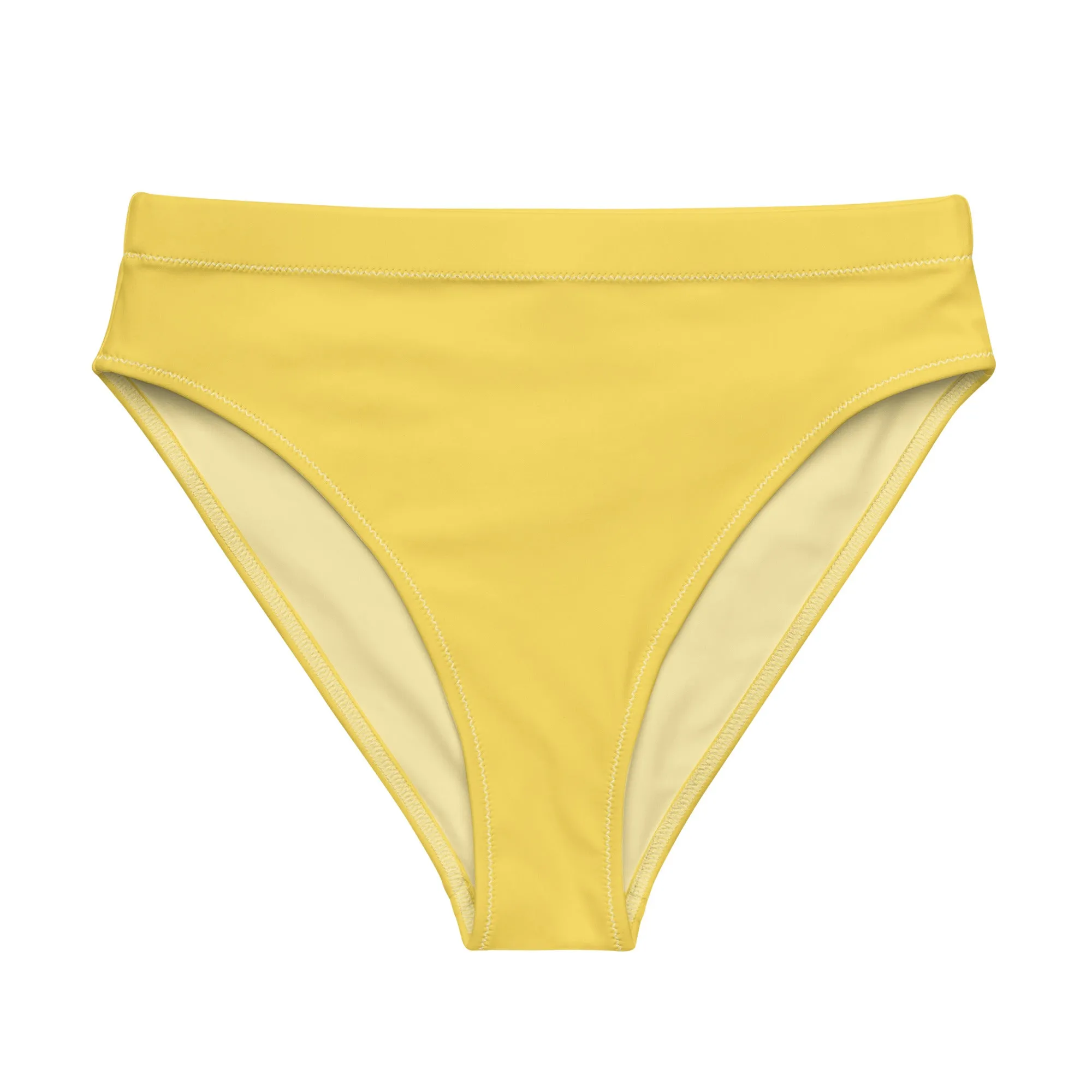 Rainbow Solid High-Waisted Athletic Bikini Bottom