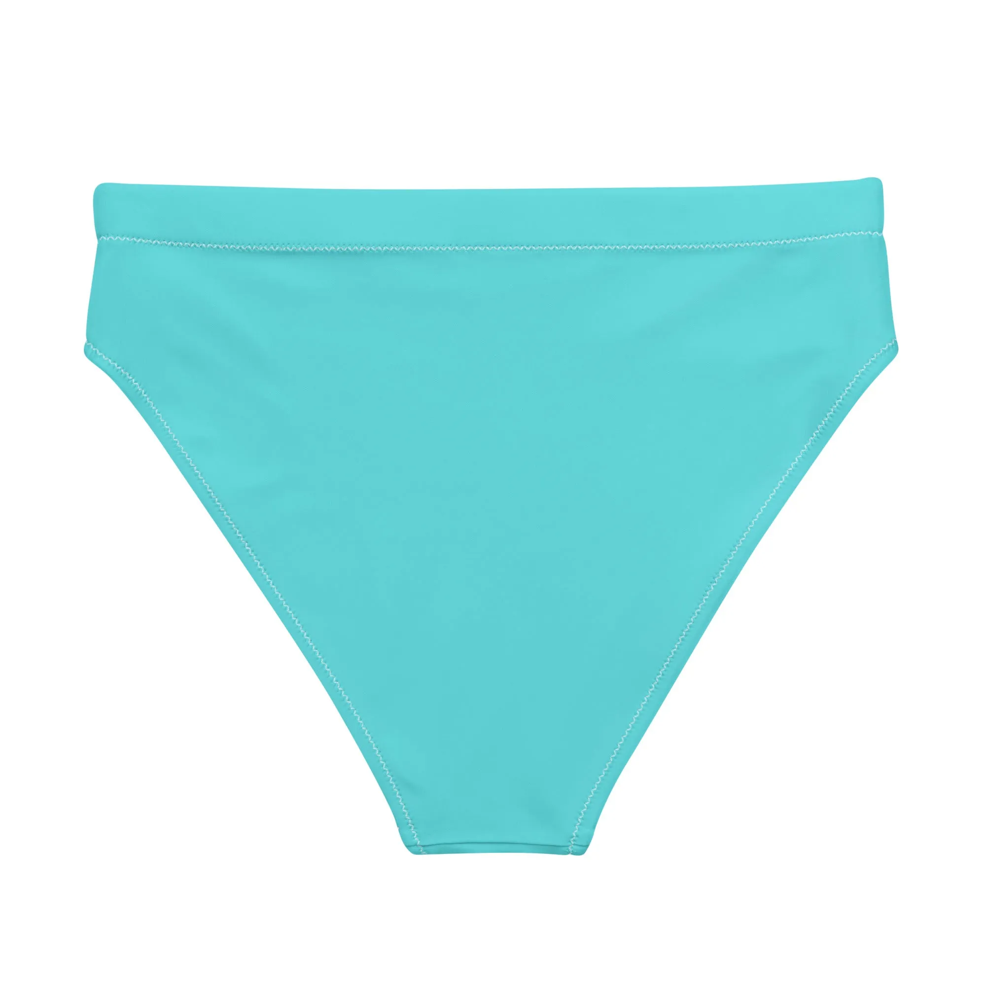 Rainbow Solid High-Waisted Athletic Bikini Bottom
