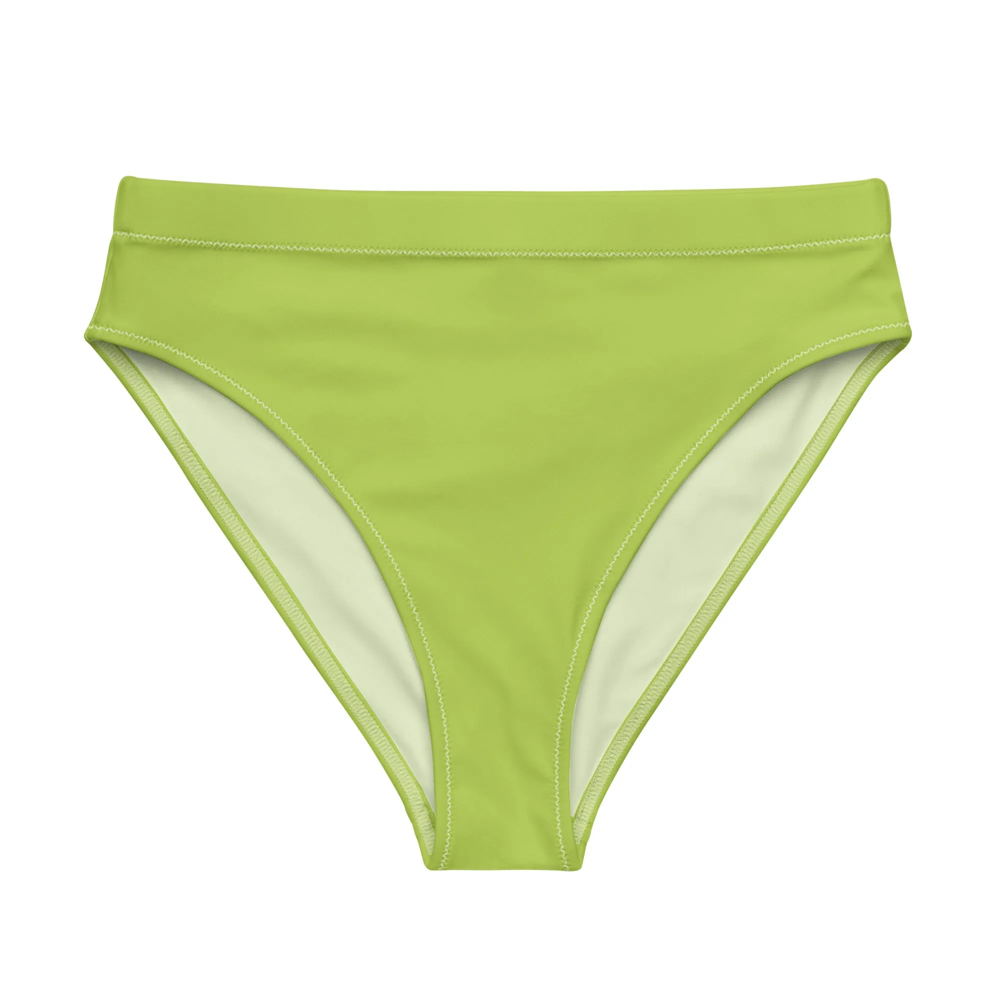 Rainbow Solid High-Waisted Athletic Bikini Bottom