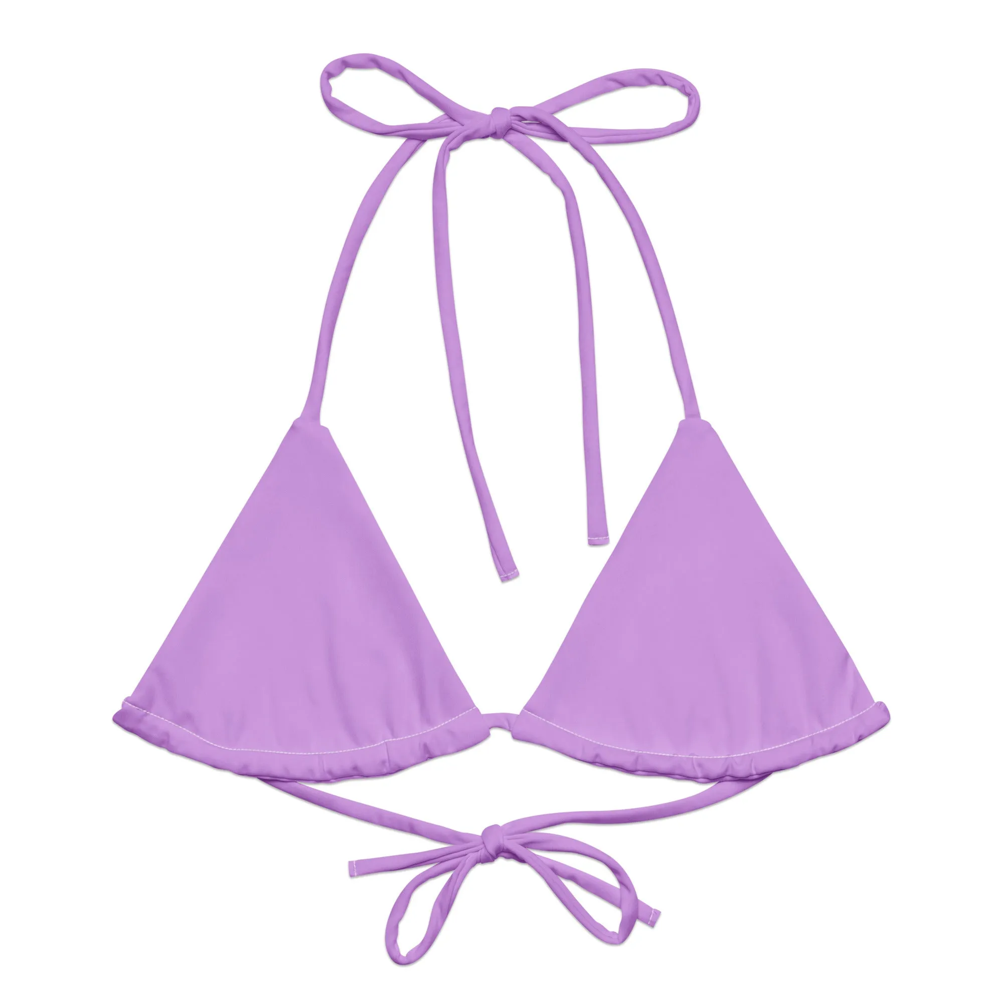 Rainbow Solid String Bikini Top